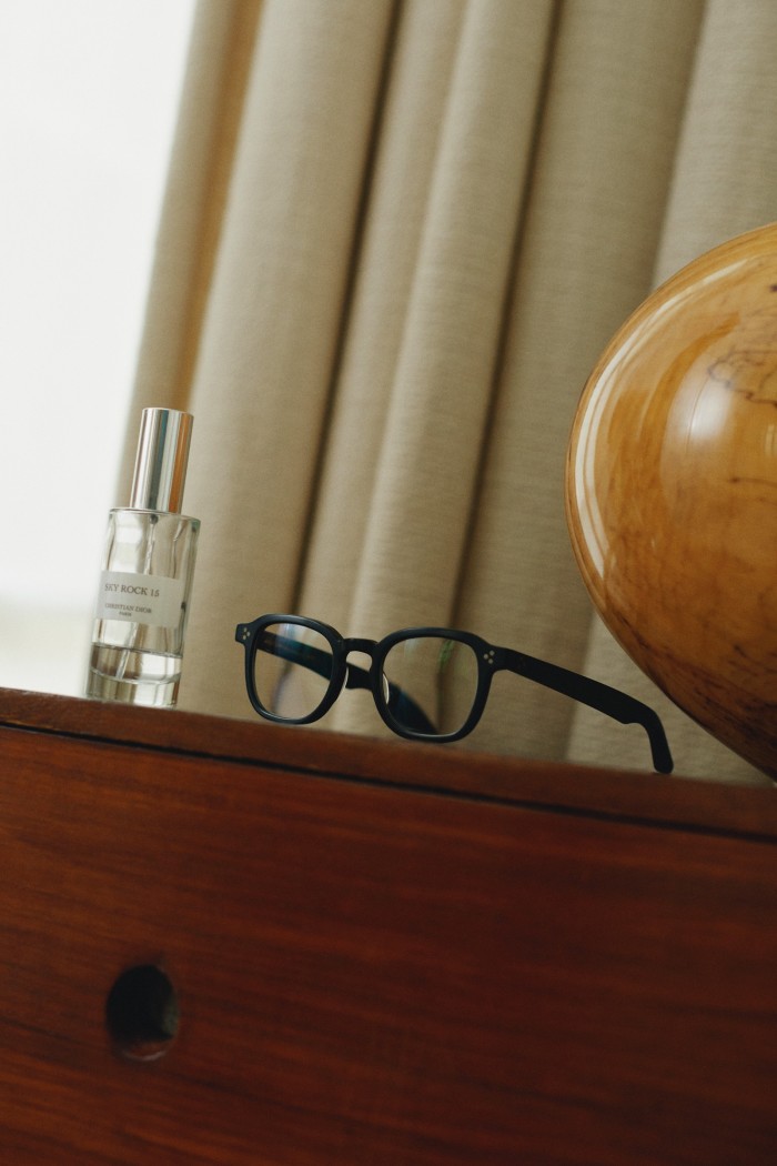 Moscot glasses and his Francis Kurkdjian fragrance
