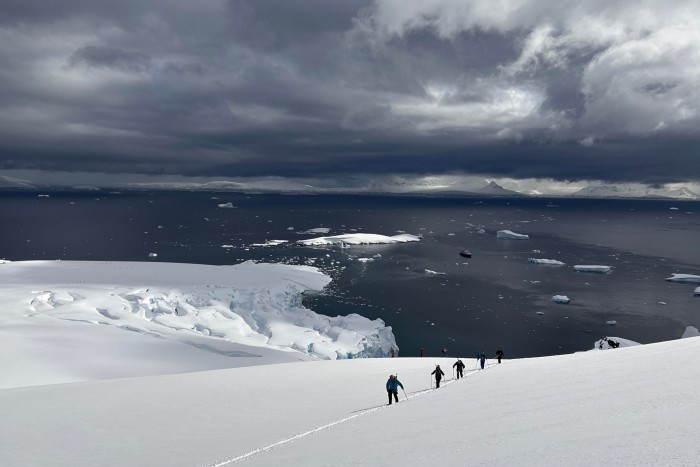 Climbing to prepare for a ski descent