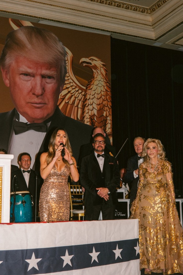 Toni Holt Kramer, right, leader of the Trumpettes, at their gala