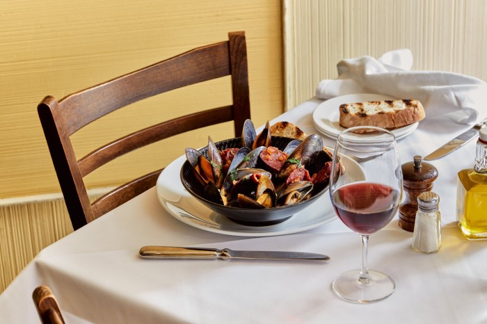 A dish of Becco’s Mount Martha mussels at Becco
