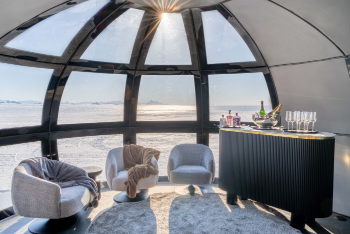 The igloo-shaped bar at the Eco Camp