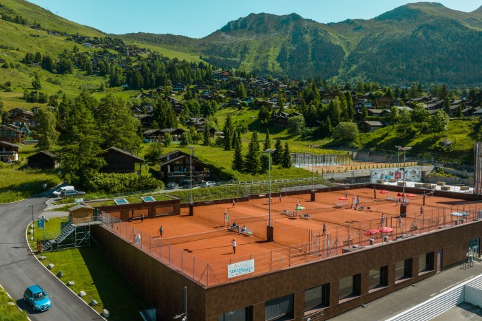 The court at the sports centre in Val de Bagnes, Switzerland