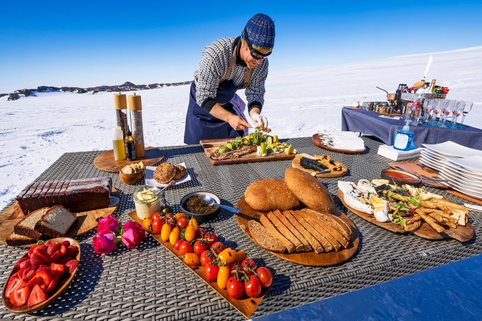 One of the White Desert team prepares an adventurers’ picnic for guests