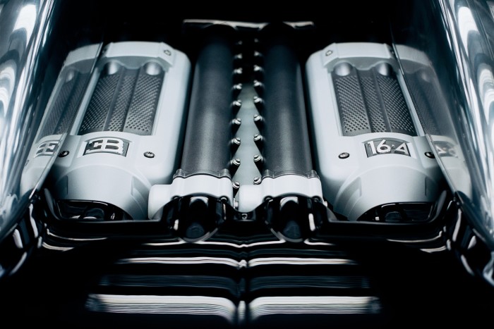 The engine of the Bugatti Veyron